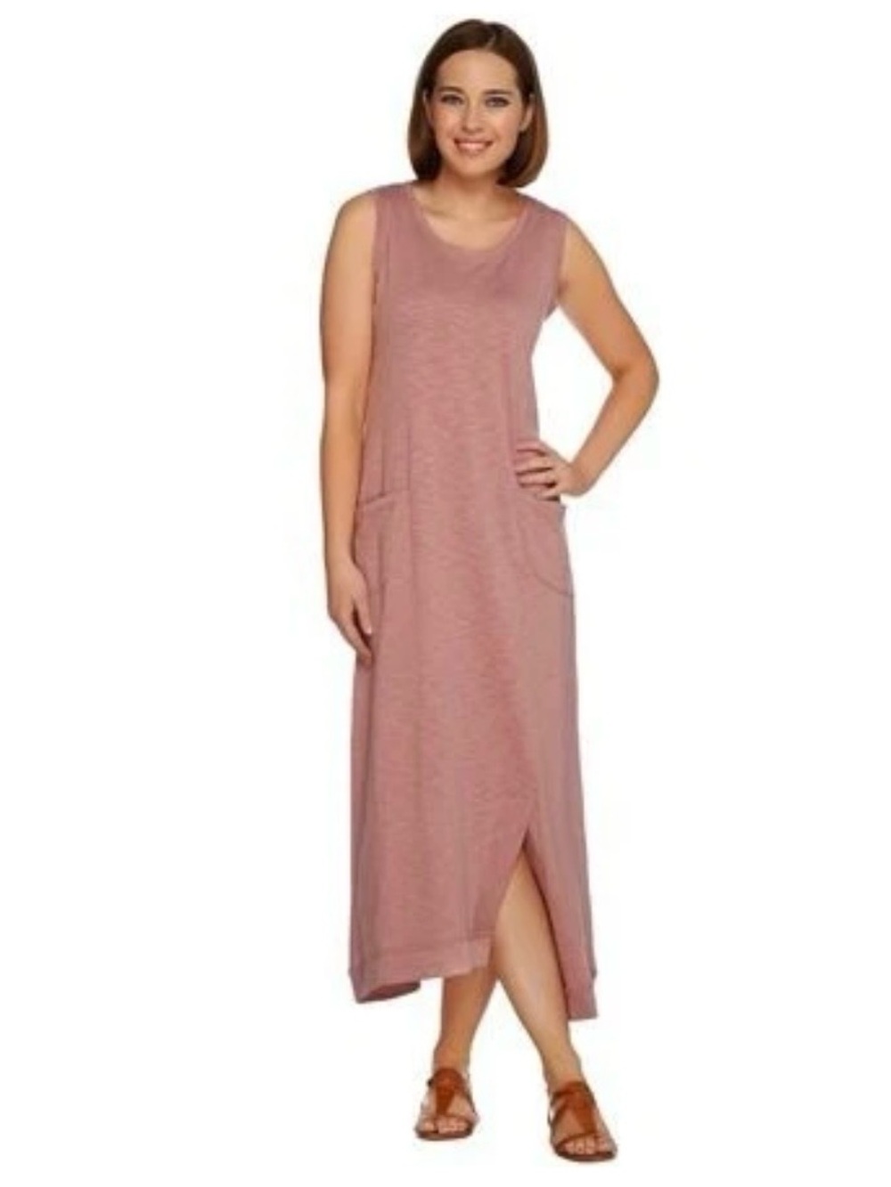 LOGO Lounge Cotton/Modal Slub Knit Maxi Dress with Pockets! Size 2X